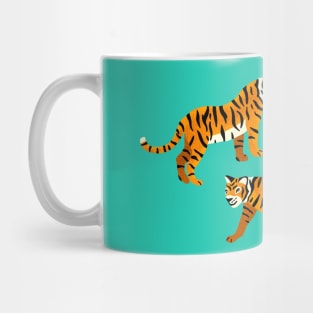 Tigers on Turquoise Mug